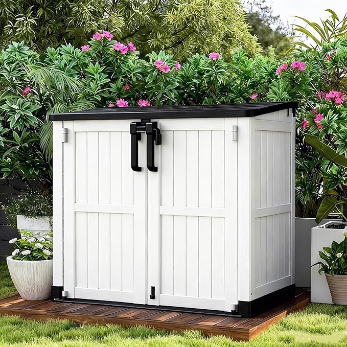 LHBcraft Outdoor Storage Cabinet 36 Cu Ft with Lockable Doors, Portable Horizontal Resin Storage Shed - Easy to Assemble, Waterproof Small Storage Shed with Floor by LHBcraft-US