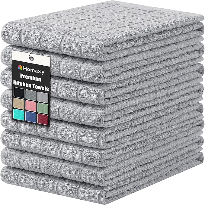 Homaxy Premium Cotton Kitchen Towels 16"x 28", Large Natural Ring Spun 390 GSM by Homaxy