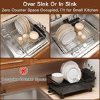 Over the Sink Expandable Dish Drainer Drying Rack In Stainless Steel - Image 2
