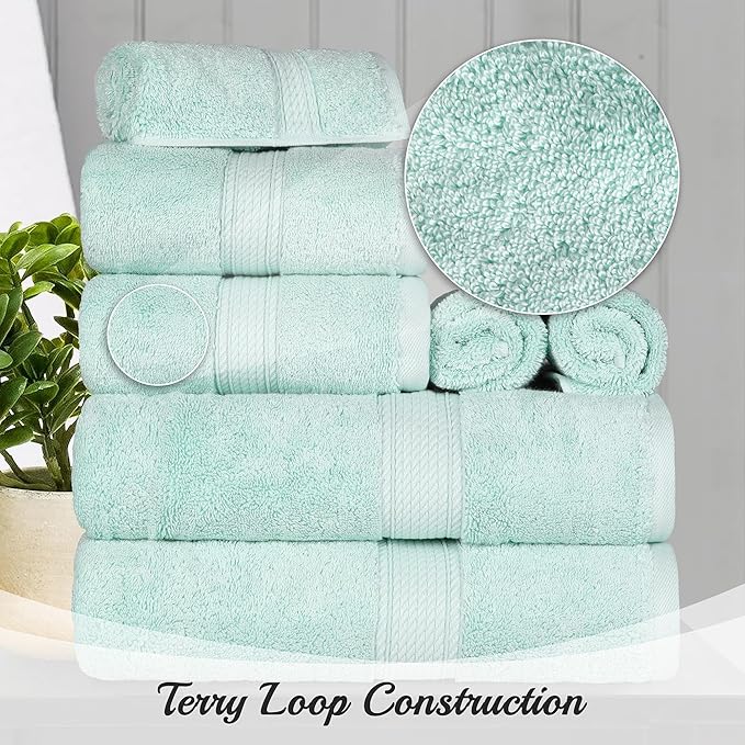 SUPERIOR Egyptian Cotton Pile Hand Towel Set of 4, Ultra Soft Luxury Towels - Image 3