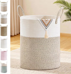 Tall Laundry Basket with Handles, 88L Portable Dirty Clothes Hamper, Boho by SunNewt