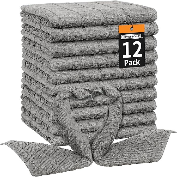HOMERHYME Microfiber Washcloths, 12 Pack Wash Cloths Face Towels, Soft Lint by HOMERHYME