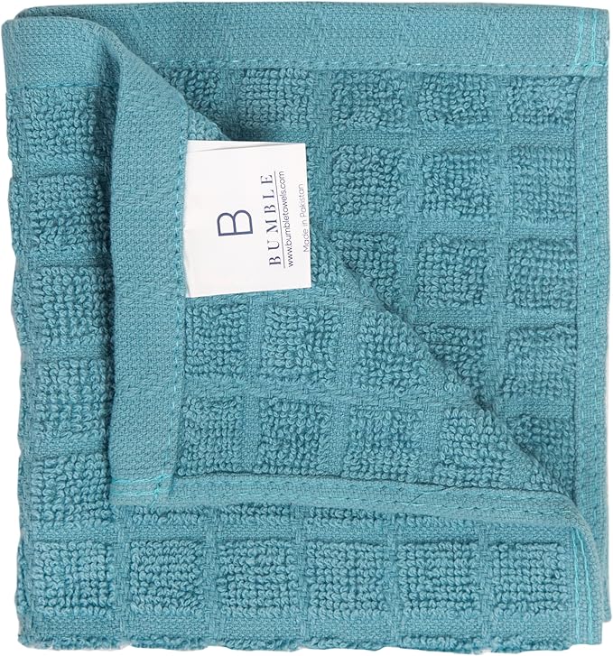 Bumble Premium Cotton Dish Cloths 12" x 12"| Aqua Design | 405 GSM | Highly - Image 3