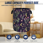 Moon Wild Flowers Laundry Basket Oxford Cloth Colorful Floral Laundry Hamper - Image 3