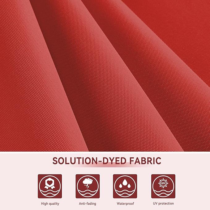 10 X 13 FT Cantilever Outdoor Patio Umbrella with Led Lights Large Heavy Duty 360° Rotation Double Top Offset Rectangular Umbrellas for Backyard Garden Pool Outside Deck, Red - Image 9