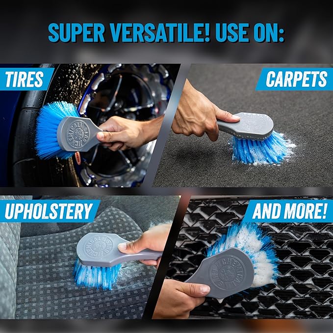 Chemical Guys ACCG05 Big Blue Stiffy Heavy Duty Tire & Upholstery Cleaning Brush - Image 4
