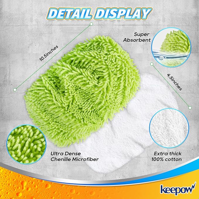 KEEPOW Reusable Dry Sweeping/Wet Mopping Cloths Compatible - Image 3