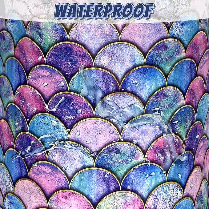 Colorful Mermaid Scales Laundry Basket Foldable Oxford Cloth Beautiful Fish - Image 4