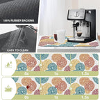 Abstract Floral Elements Dish Drying Mat Artifical Floral Kitchen Mat 16"x24" - Image 3