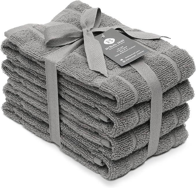 100% Cotton Terry Dish Towels, 4 Pack Plain, 16 x26 Inches, Super Soft and by Ecotribe