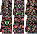 Breling Set of 6 Mexican Kitchen Towels Colorful Flowers Mexican Themed Dish by Breling