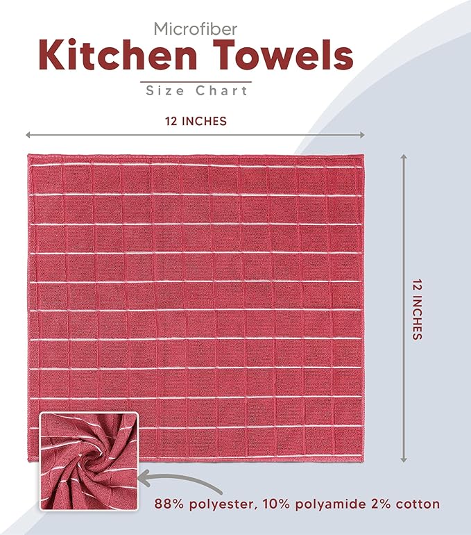 Utopia Towels 8 Pack Kitchen Towels Set, 12x12 Inches, Highly Absorbent and - Image 3