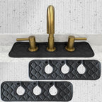 Bathroom Sink Splash Guard 3-Round-Hole : AHA HOMEWARE, Faucet Mat by AHAHOMEWARE