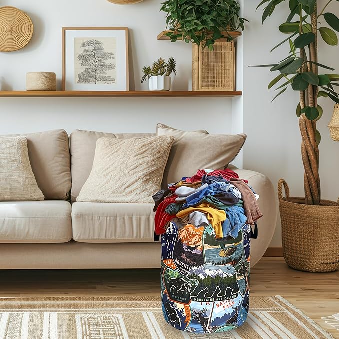 Funny Adventure Laundry Basket Oxford Cloth Bears Animals Laundry Hamper - Image 2
