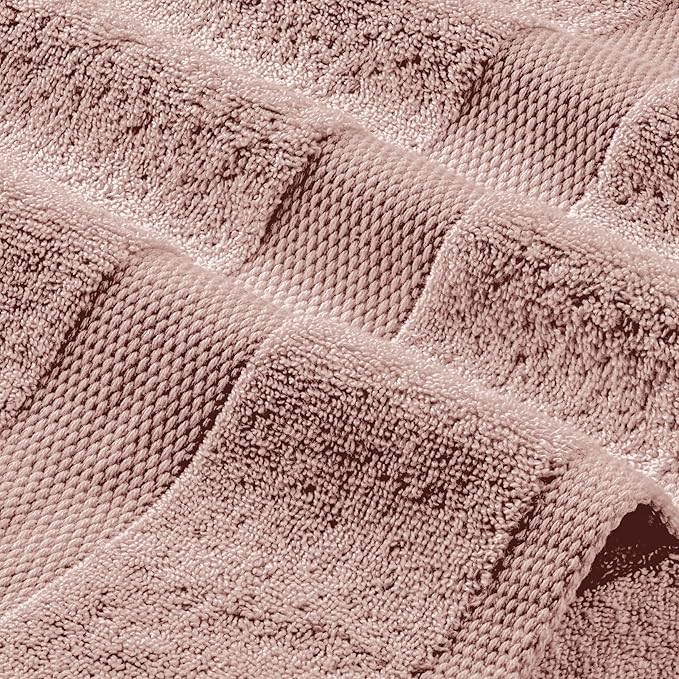 White Classic Wealuxe Pink Bath Towels 24x50 Inch, Cotton Towel Set - Image 8