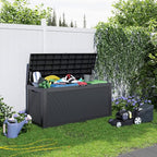 DRATO 100 Gallon Large Deck Box, Outdoor Storage Box for Patio Furniture, Patio Cushions, Gardening Tools, Pool Supplies,660lbs Weight Capacity,Waterproof Resin Storage Boxes（Black，100 Gallon） - Image 3