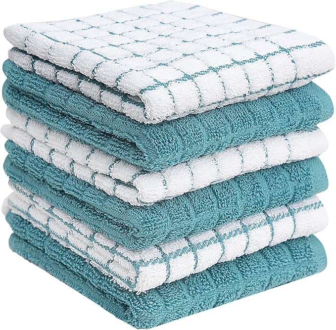 Bumble Premium Cotton Dish Cloths 12" x 12"| Aqua Design | 405 GSM | Highly by BumbleTowels