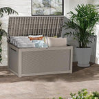 TARKARI 320 Gallon Lockable Resin Deck Box, Waterproof & UV-Resistant Outdoor Storage Box for Outdoor Cushion Storage, Garden Tools & Pool Accessories Storage, Gray - Image 5