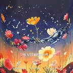 Colorful Flowers At Night Laundry Basket Floral Foldable Funny Laundry Hamper - Image 5