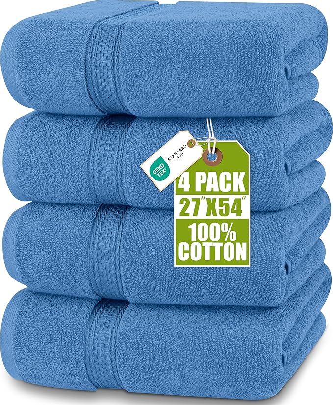Utopia Towels 4 Pack Premium Bath Towels Set, 27 by 54 Inches, 100% Ring Spun by UTOPIATOWELS