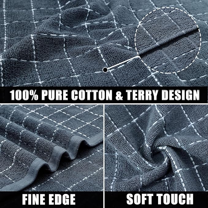 Mordimy 100% Cotton Terry Cloth Kitchen Towels, Super Soft and Absorbent Dish - Image 2