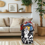 Personalize Black White Cow Laundry Basket Oxford Cloth Foldable Animal Laundry - Image 2