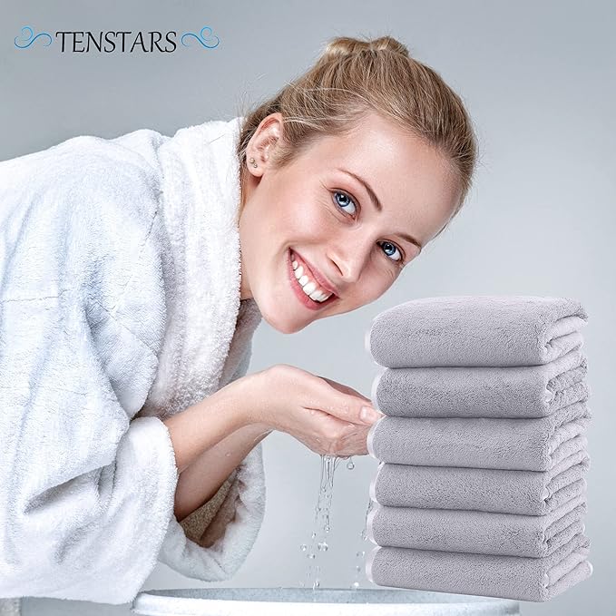 TENSTARS Silk Hemming Hand Towels - Image 4