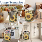 Vintage Sunflower Laundry Basket, Foldable Oxford Cloth Butterfly Laundry Hamper - Image 7