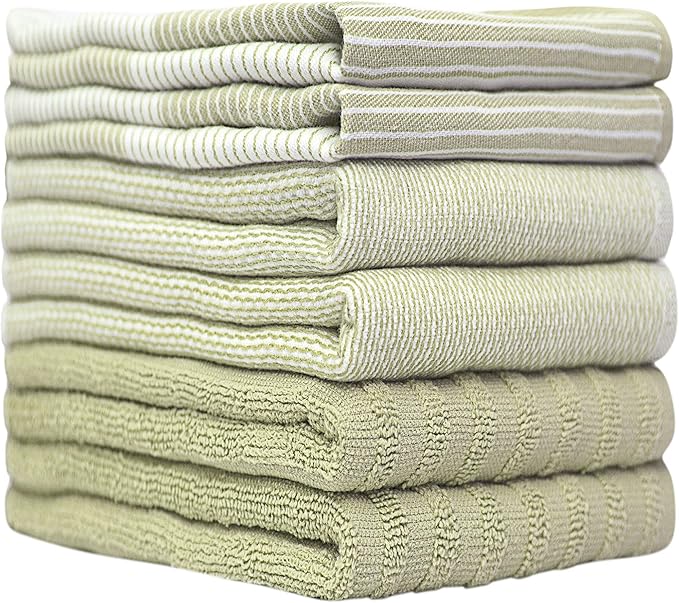 Premium Kitchen Towels | Large Cotton Dish Towels | Flat & Terry Highly - Image 2