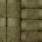 Superior Solid Egyptian Cotton Face Towel Set, Forest Green - Image 4