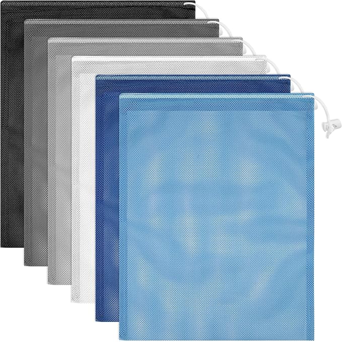 Frienda 6 Pieces Mesh Stuff Sack, 11 x 15 Inch Durable Nylon Drawstring Laundry by Frienda