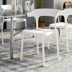 VECELO 4 Pack Plastic Stacking Chairs, Stackable Dining Chairs for Kitchen Restaurant Patio, Portable Indoor Outdoor Use, No Assembly Required, White - Image 8