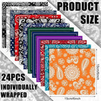 24 Pcs Microfiber Cleaning Cloth Paisley Elegant Flowers Design Glasses - Image 2