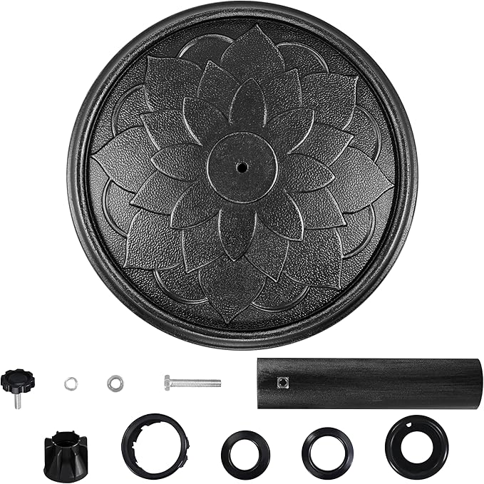 Yaheetech 18'' Umbrella Base 26.5lbs Heavy Duty Patio Umbrella Stand, Round Umbrella Base Stand, Resin Umbrella Holder for Outdoor, Garden, Yard, Black - Image 9