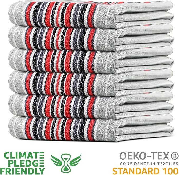 Urban Villa Kitchen Towels Waffle Stripes Dish Towels - Image 3