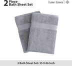 LANE LINEN 100% Long Staple Cotton Bath Sheets Set of 2 - Image 5