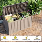 180 Gallon Outdoor Storage Box, Large Resin Deck Box for Patio Furniture Cushion Garden Tools, Waterproof and Lockable Design(Gray) - Image 6