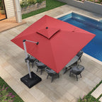 PURPLE LEAF Rectangle Patio Umbrella 9' X 12' Large Cantilever Umbrella, Terra - Image 2
