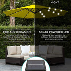 Best Choice Products 10ft Solar Polyester LED Lighted Patio Umbrella w/Tilt Adjustment and UV-Resistant Fabric - Image 3