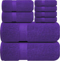 Infinitee Xclusives Luxury 100% Cotton Towel Set – 8 Piece Bathroom Towel Set – by InfiniteeXclusives