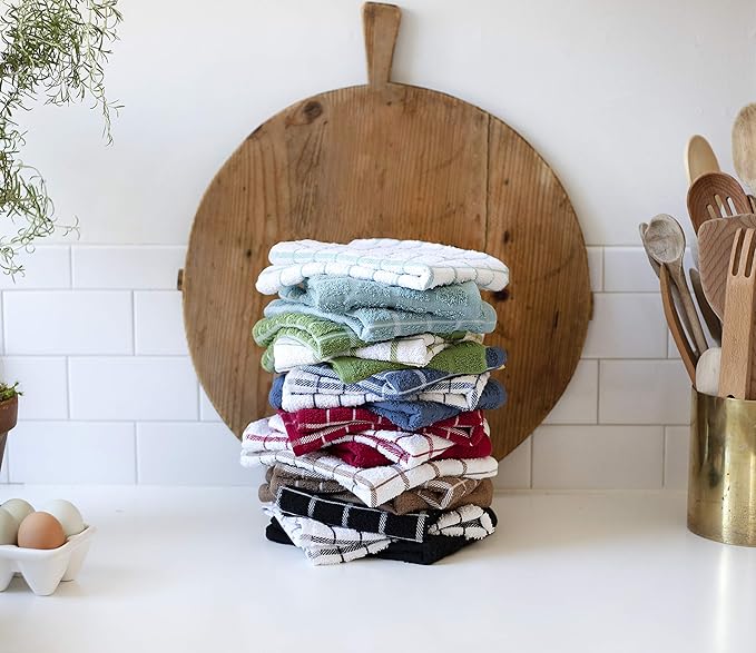 Ritz Terry Check Kitchen Towels: Highly Absorbent & Super Soft, Durable Kitchen - Image 7