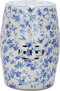 Safavieh ACS4514A Safavieh Castle Gardens Collection Glazed Ceramic Birds Garden Stool, Blue by SAFAVIEH