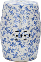 Safavieh ACS4514A Safavieh Castle Gardens Collection Glazed Ceramic Birds Garden Stool, Blue by SAFAVIEH