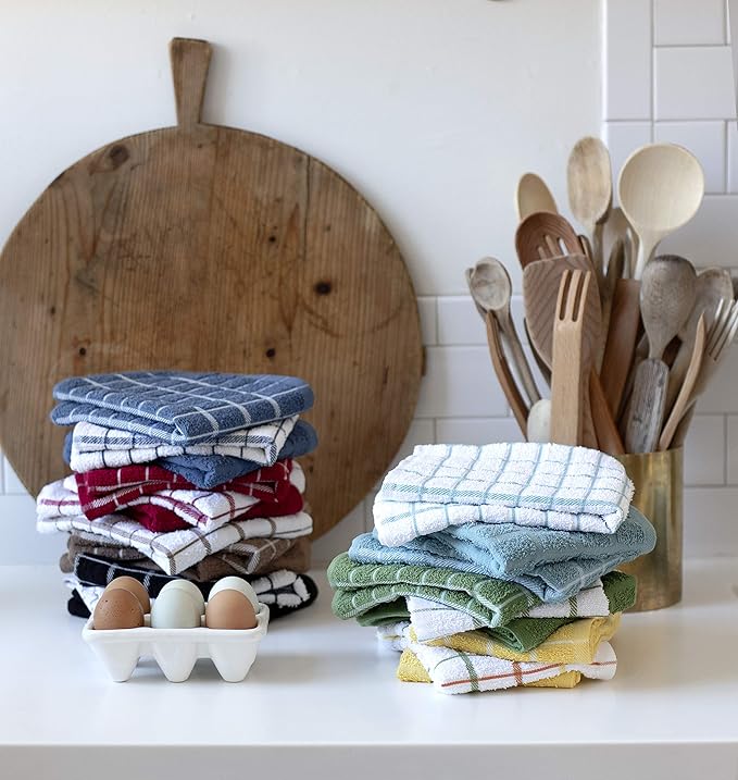 Ritz Terry Check Kitchen Towels: Highly Absorbent & Super Soft, Durable Kitchen - Image 8