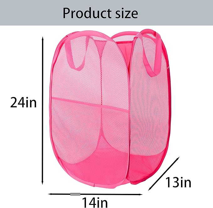 Foldable Mesh Popup Laundry Hamper, Laundry Basket Easy to Open and Fold - Image 4