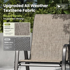 PHI VILLA Patio Chairs Set of 6, Outdoor Stackable Dining Chairs with E-Coating Metal Frame and Upgraded Textilene Fabric, All Weather Deck Chair 350 LBS Capacity for Porch Poolside Garden - Image 4