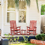 LUE BONA Outdoor Rocking Chairs Set of 2, HDPS Porch Rocker with High Back, Plastic Weather Resistant Rocking Chairs for Outdoor Indoor, Garden, Backyard, 350lb, Bright Red - Image 5