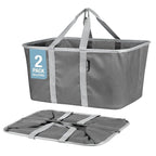 CleverMade Collapsible Laundry Tote 2-Pack – Foldable Carry-All Storage Bin by CleverMade