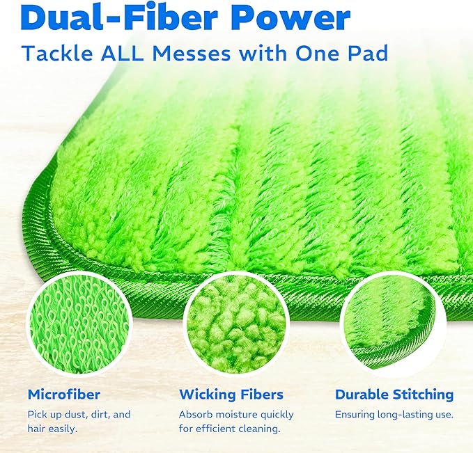 4 Pack Reusable Microfiber Mop Pads, Compatible - Image 4