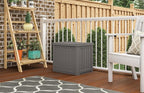 Suncast 22-Gallon Small Deck Box - Lightweight Resin Indoor/Outdoor Storage Container and Seat for Patio Cushions and Gardening Tools - Store Items on Patio, Garage, Yard - Stone Gray, Made in the USA - Image 12